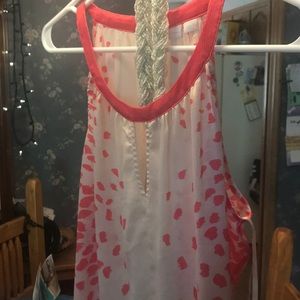 New York & Co tonic, long key hole front/ coral 🌸